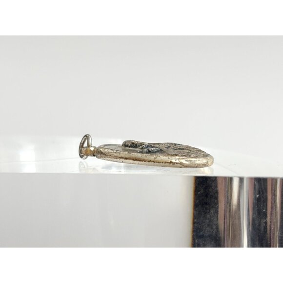 St. Francis Xavier Creed Religious Charm Sterling Silver 925 Vintage Pendant - Picture 5 of 7